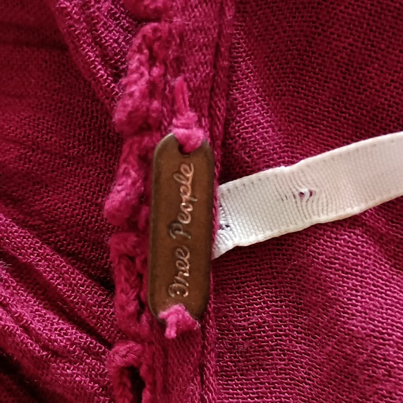 Free People Boho Chic Midi Dress With Floral Embroidered Front & Waist Ex Small - Picture 6 of 10